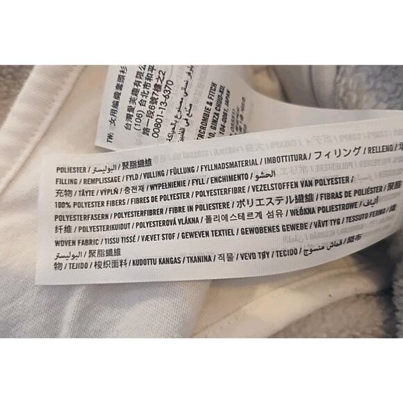 Abercrombie & Fitch Asymmetrical Snap jacket Fleece womens medium gray ivory - Picture 7 of 7